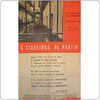 Cartel con el poema que Pablo Neruda dedica a David Alfaro Siqueiros