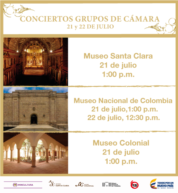 Conciertos de la Orquesta Sinfónica Nacional de Colombia en tres museos de Bogotá