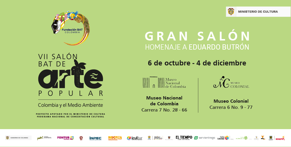 El Gran Salón de Arte Popular Colombia y el Medio Ambiente abrirá sus puertas en Bogotá el próximo jueves 6 de octubre en el Museo Nacional de Colombia y en el Museo Colonial